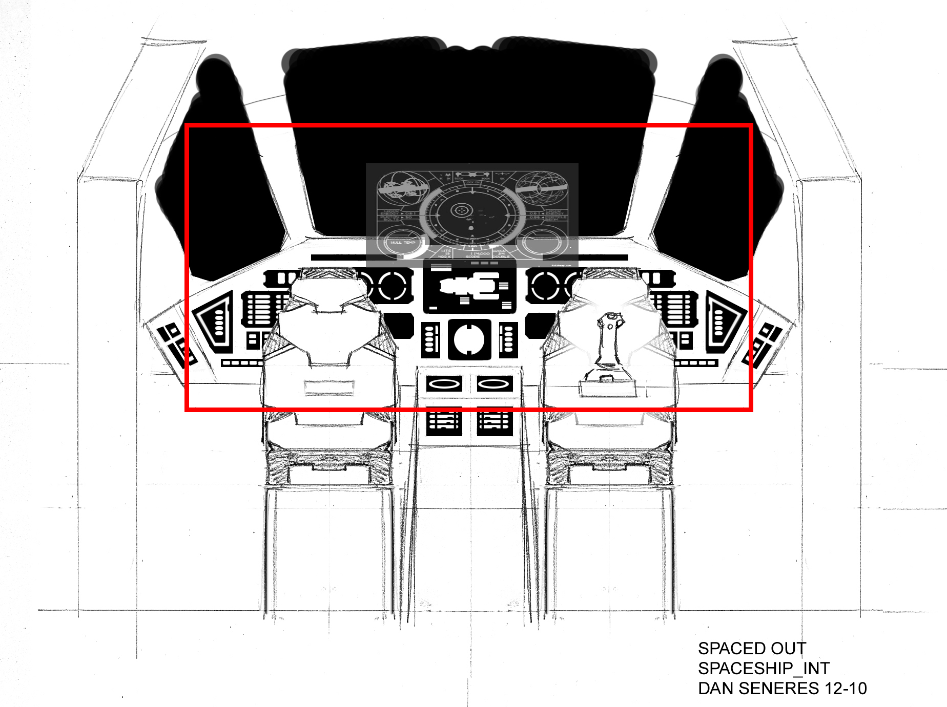 Spaceship Interior Framed Space Out